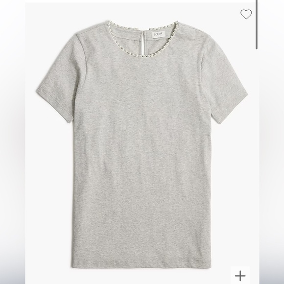 J crew Pearl and crystal embellished tee - Picture 1 of 3